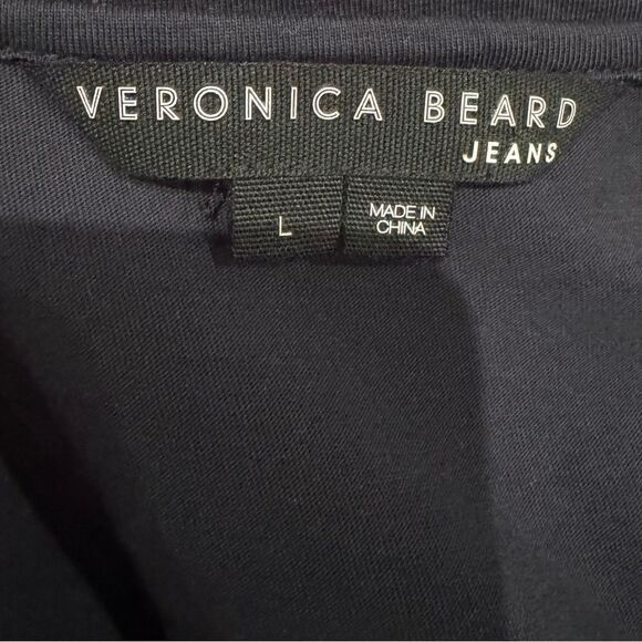 Veronica Beard Navy (Black?) White Midi Dress L XL - Picture 7 of 12